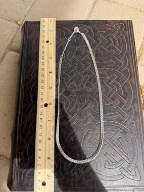 Sterling Silver Herringbone Chain Necklace - Silver